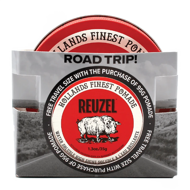 Reuzel Road Red Pomade (95 g Full‑Size + 35 g Mini for Road Trips)