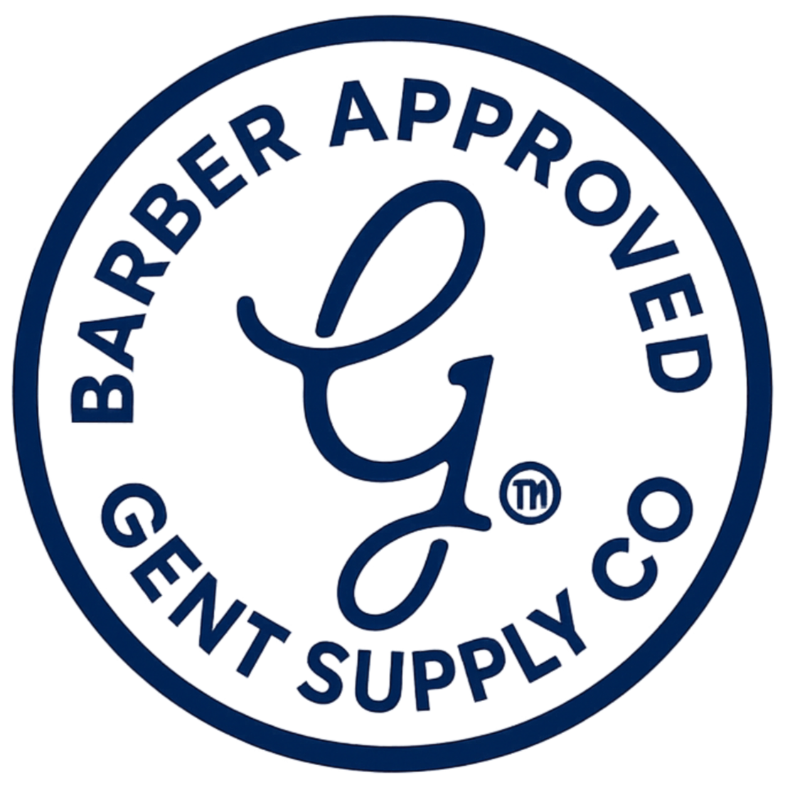 Logo of Gent Supply Co with 'Barber Approved' text on a white background
