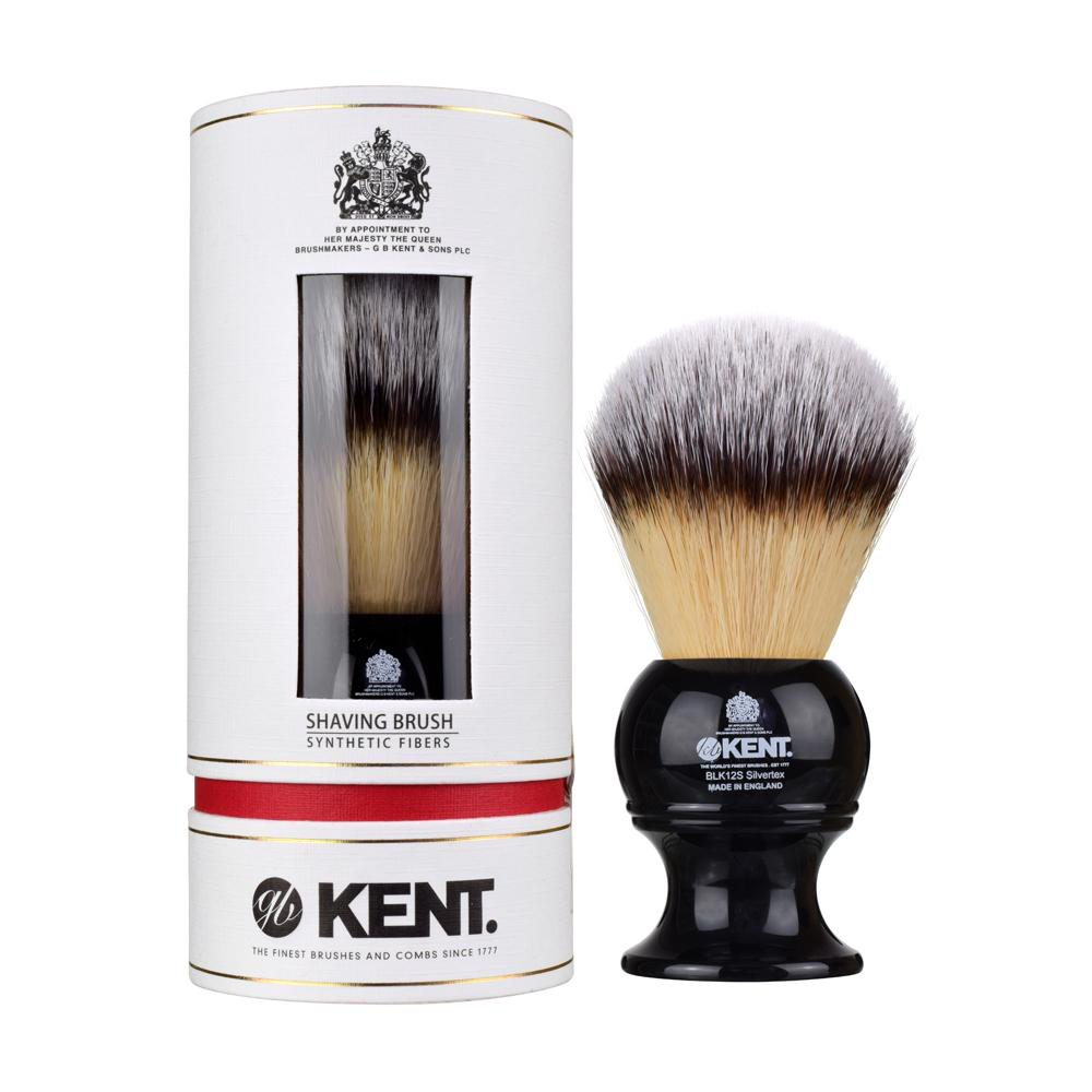 KENT BLK12S Extra Large Synthetic Shaving Brush - Black