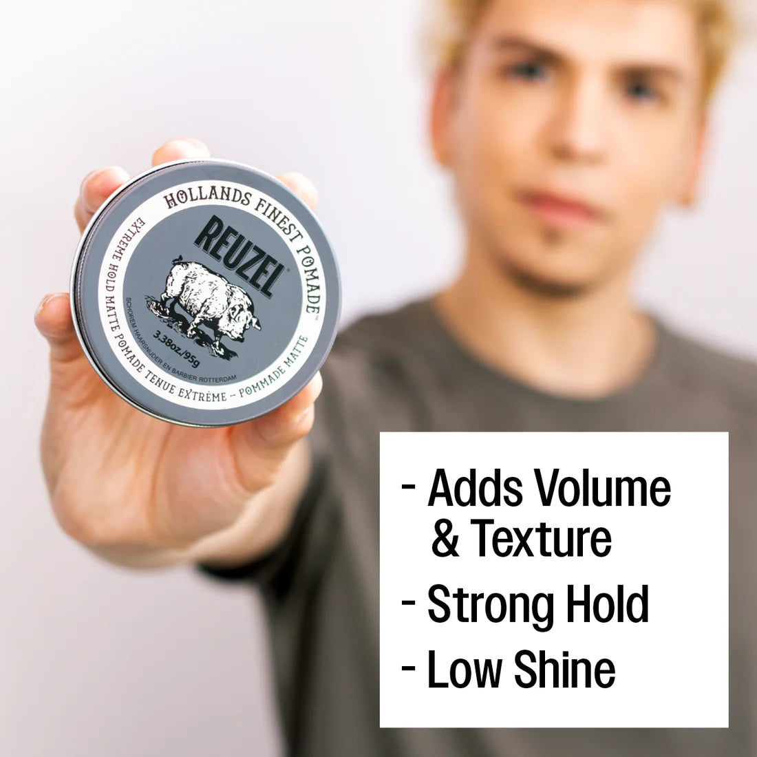 Reuzel Road Trip Clay Extreme Hold Matte Pomade (95 g Full‑Size + 35 g Mini for Road Trips)