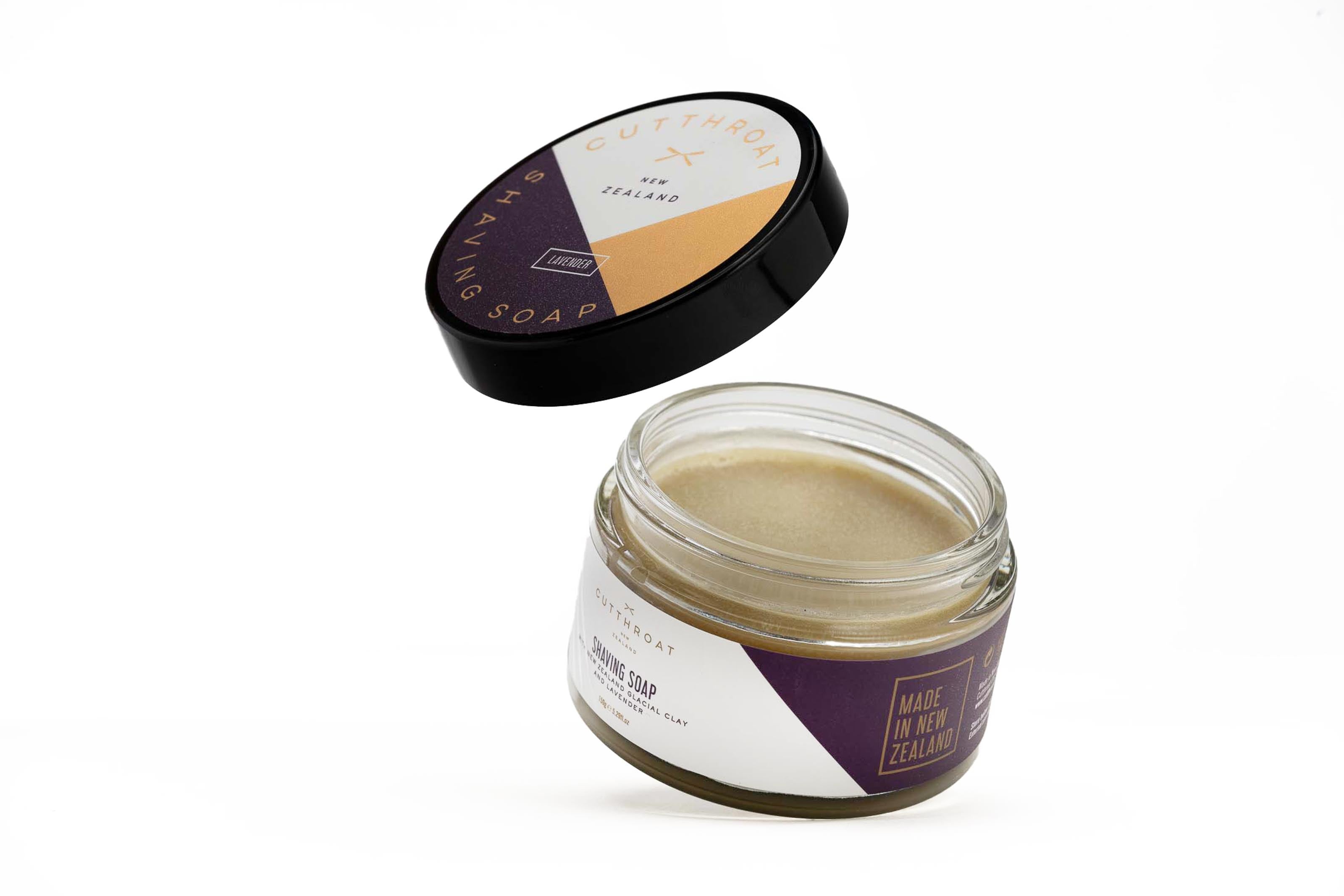Cutthroat Lavender Shaving Soap in Glass Jar