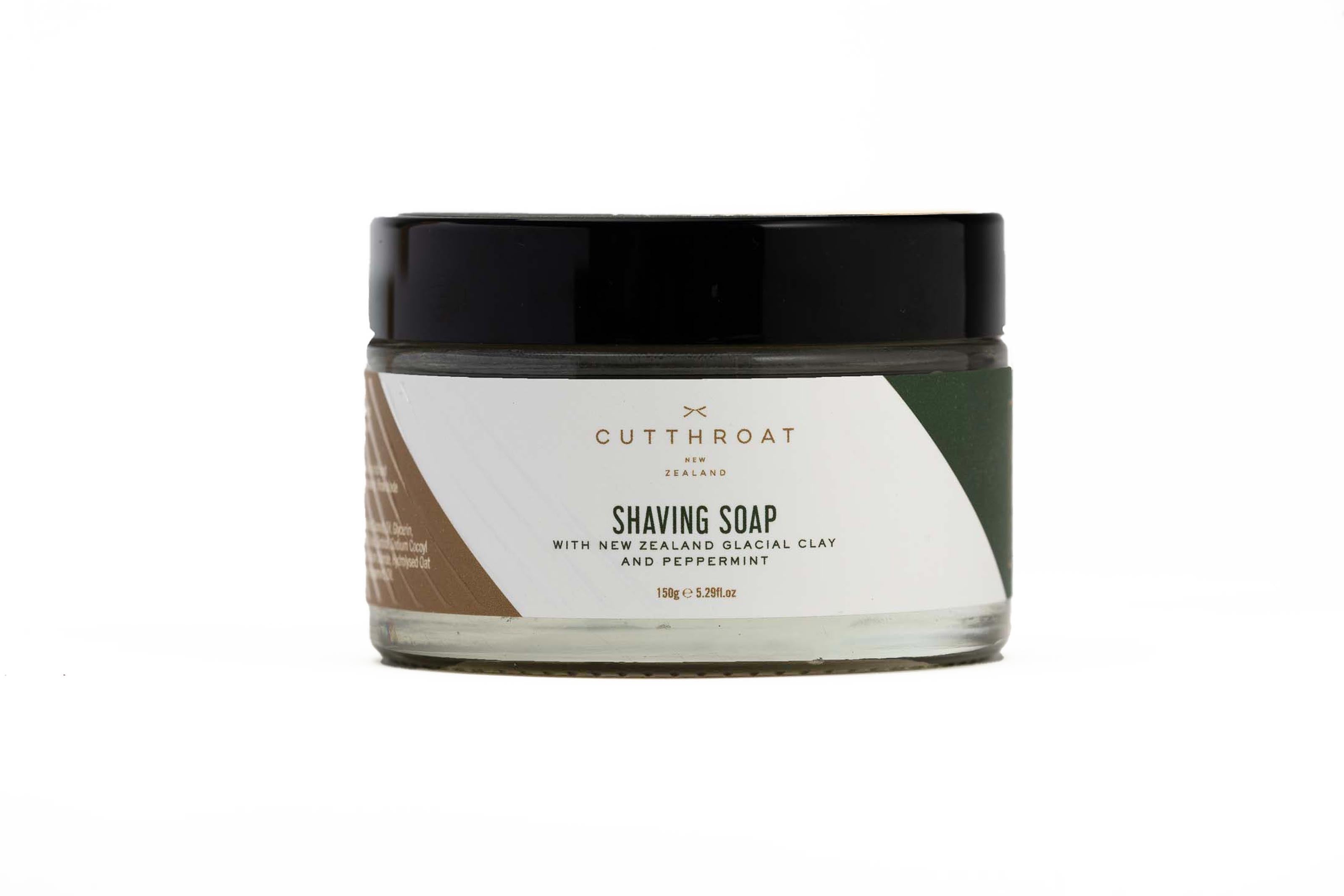 Cutthroat Peppermint Shaving Soap in Glass Jar