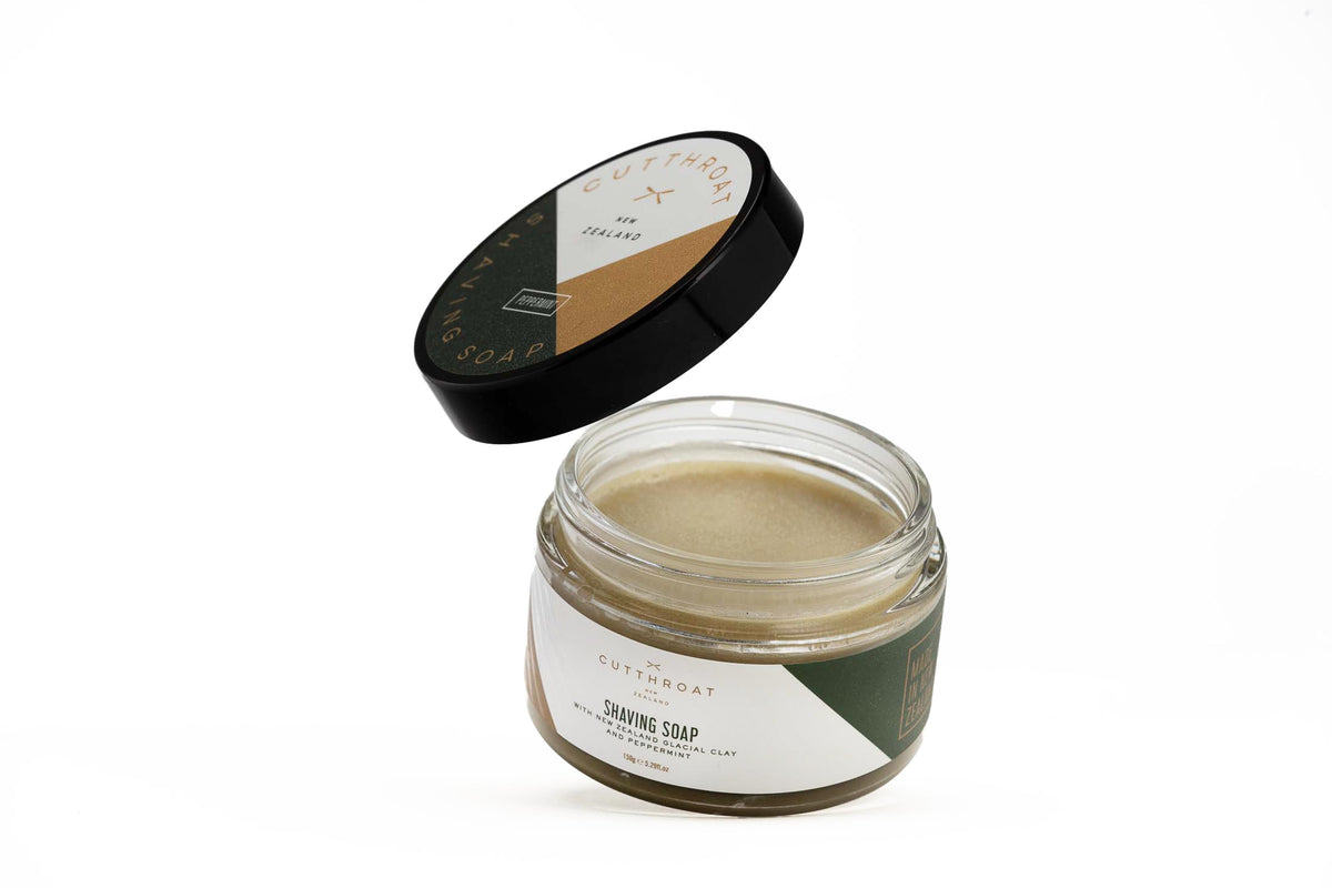 Cutthroat Peppermint Shaving Soap in Glass Jar