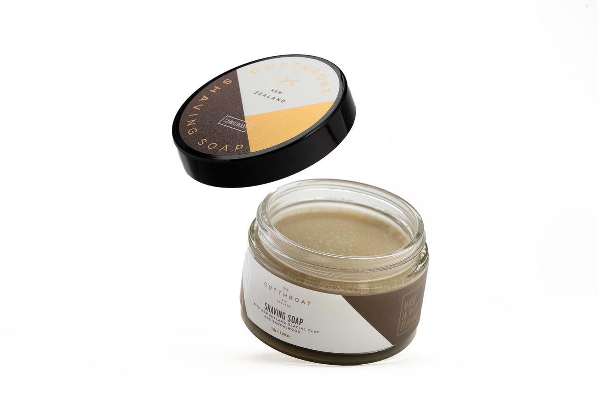Cutthroat Sandalwood Shaving Soap in Glass Jar