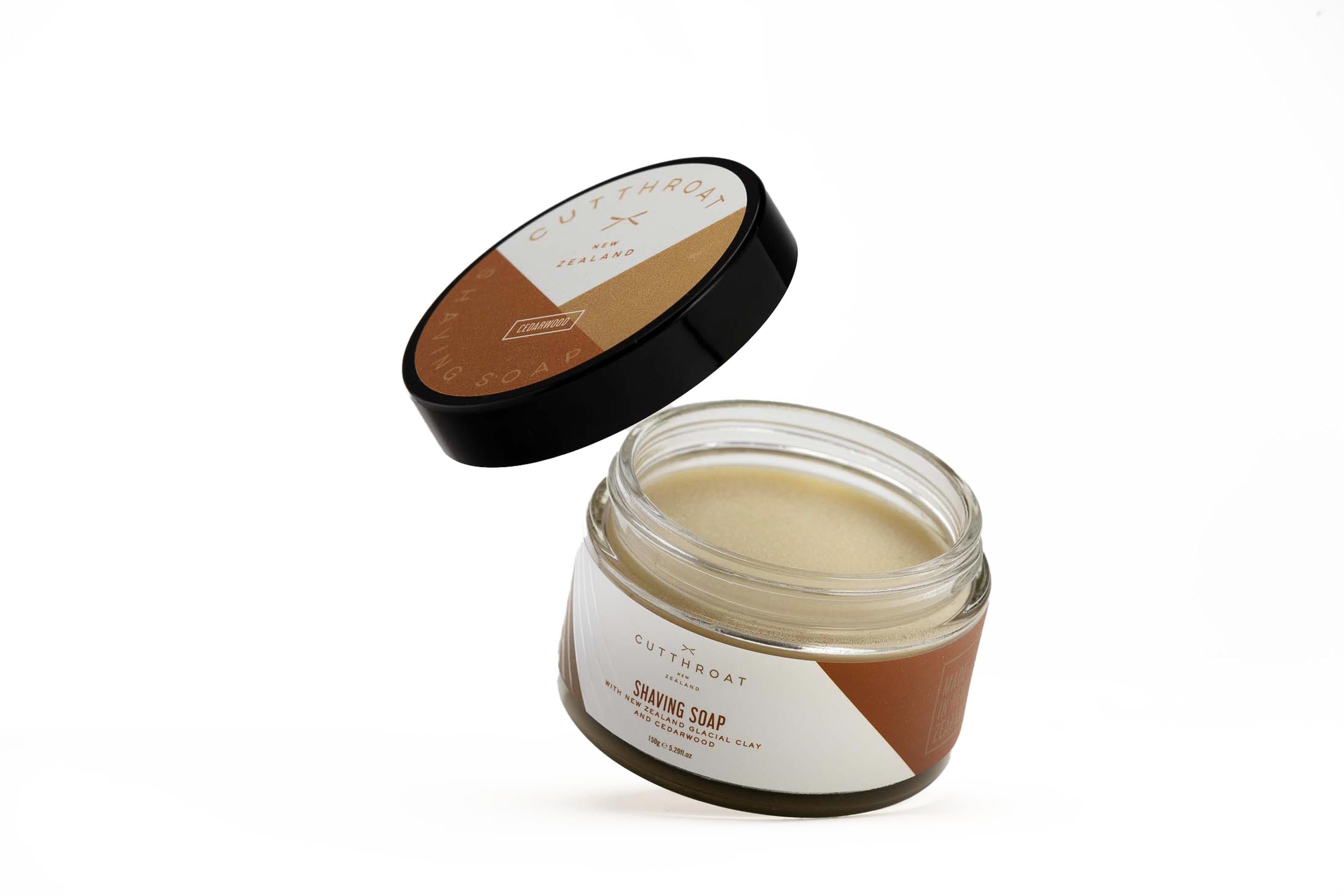 Cutthroat Cedarwood Shaving Soap in Glass Jar