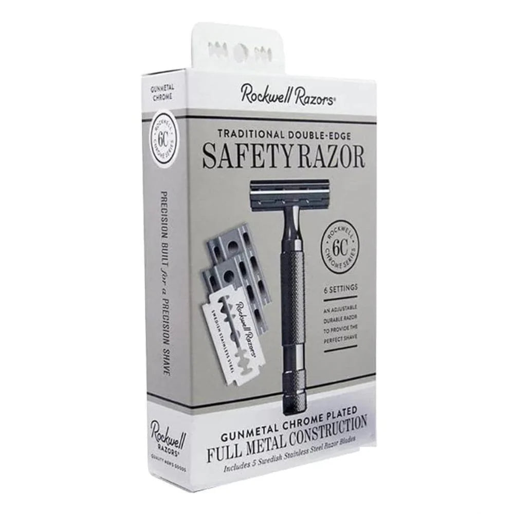 Rockwell 6C Adjustable Double Edge Safety Razor – Gunmetal Chrome