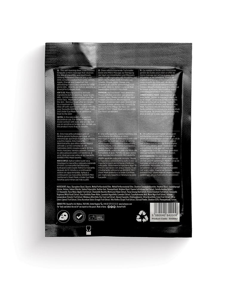 Barber Pro Foaming Cleansing Mask With Activated Charcoal reverse