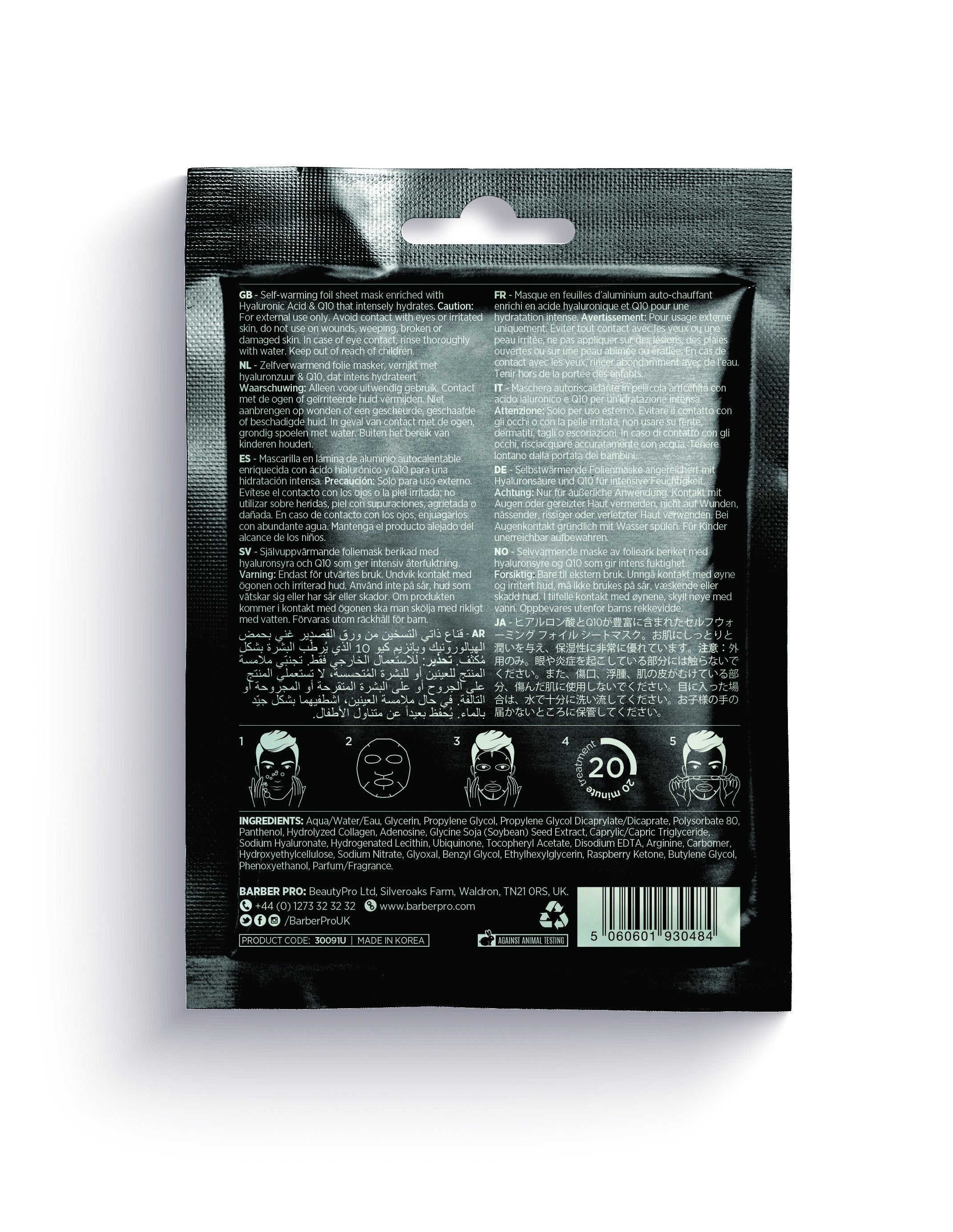 Barber Pro Skin Renewal Foil Mask reverse