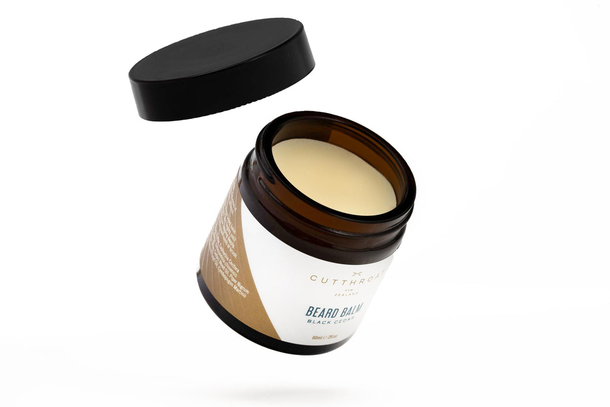 black cedar beard balm open