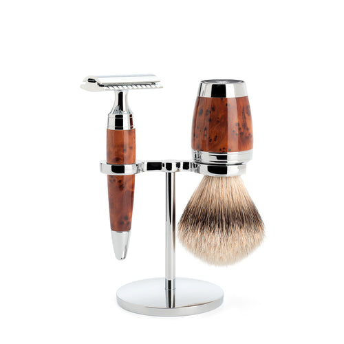 MÜHLE Stylo SR Shaving Set Silvertip Thuja Wood S091H71SR