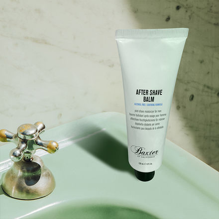 baxter of california after shave balm on sink