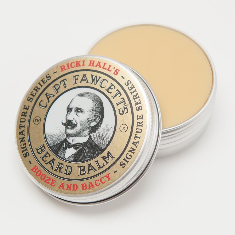 captain fawcett ricki hall booze and baccy beard balm