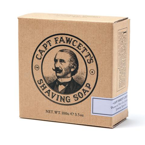 captain fawcett shaving soap box