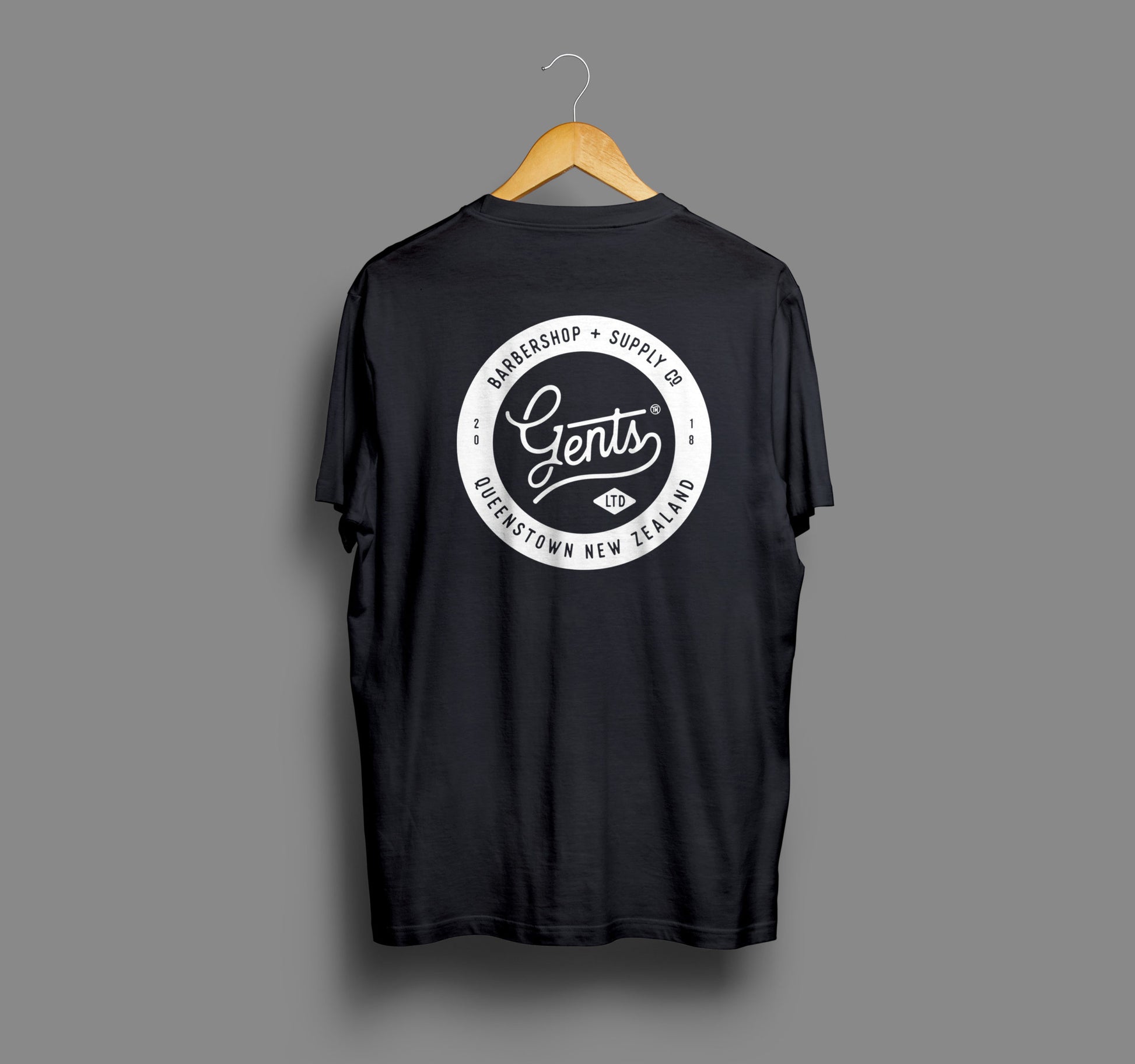 gents barber shop black t-shirt reverse