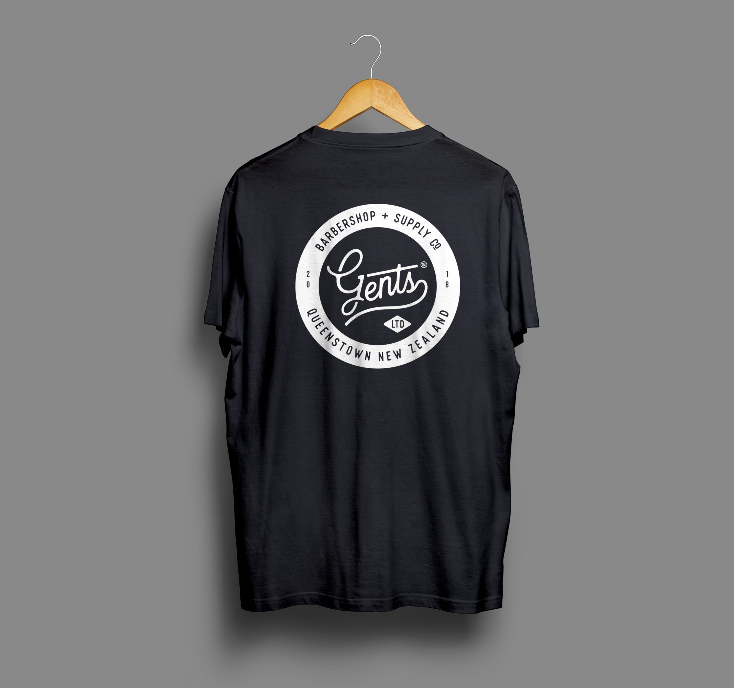 gents barber shop black t-shirt reverse