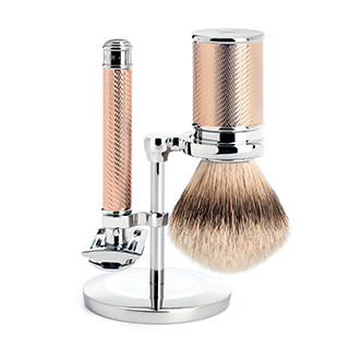 muhle rose gold safety razor shaving set